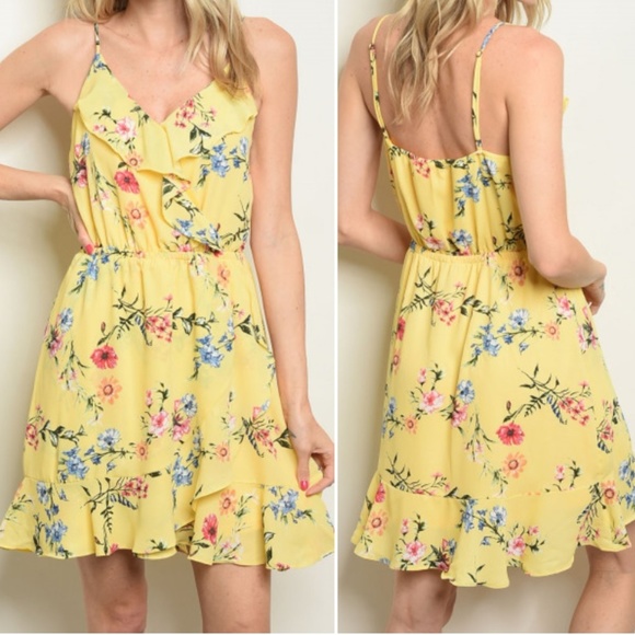 YELLOW FLORAL SUN DRESS - Picture 2 of 8